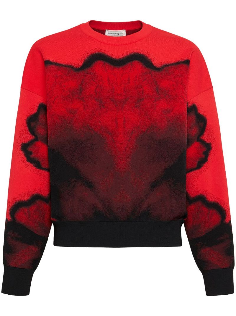 Red Ink Flower Sweater