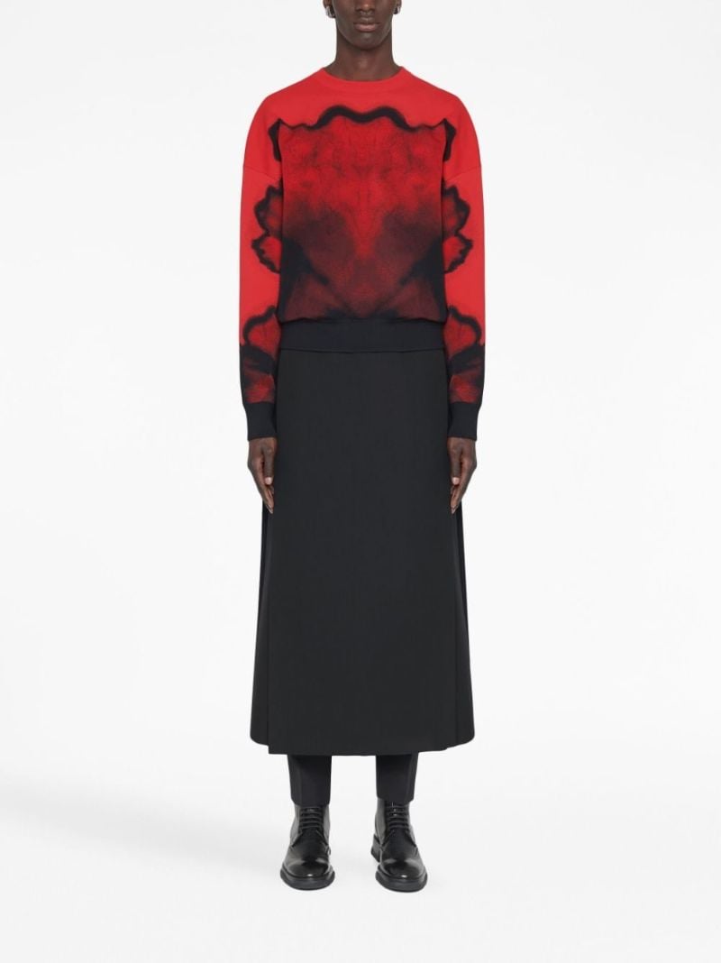 Red Ink Flower Sweater