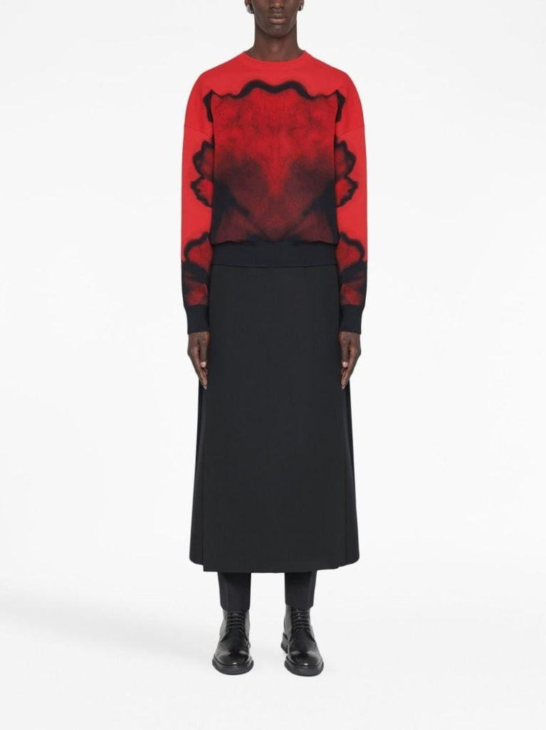 Red Ink Flower Sweater