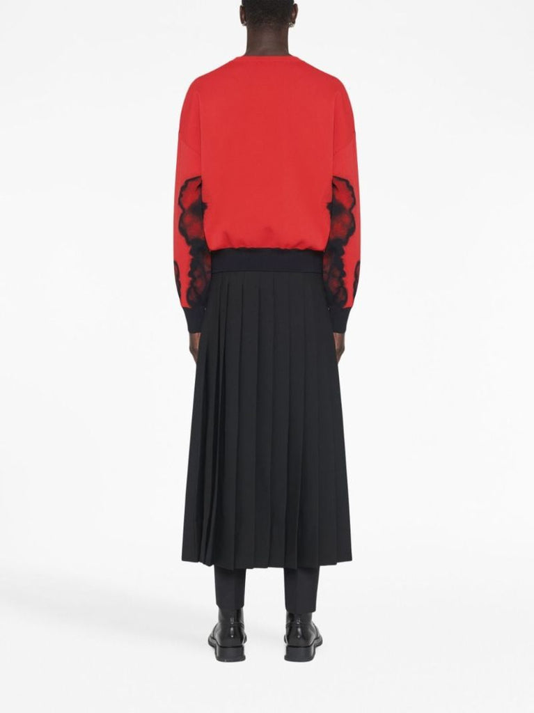 Red Ink Flower Sweater
