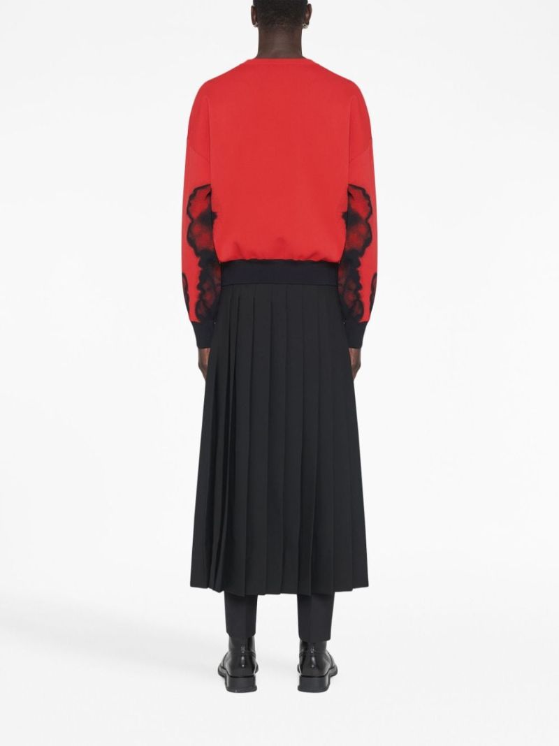 Red Ink Flower Sweater