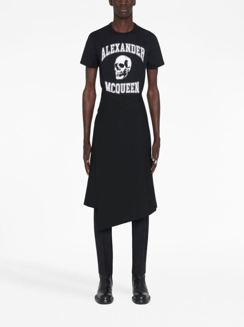 Black Cotton Skull Print T-shirt