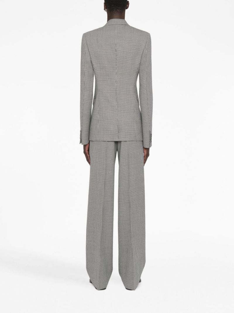 Black Double Breasted Houndstooth Blazer