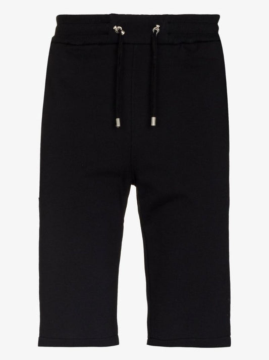 Logo Flocked Cotton Track Shorts