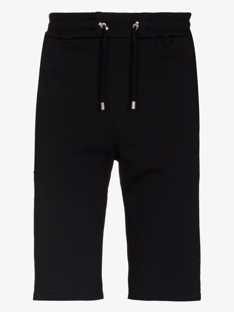 Logo Flocked Cotton Track Shorts