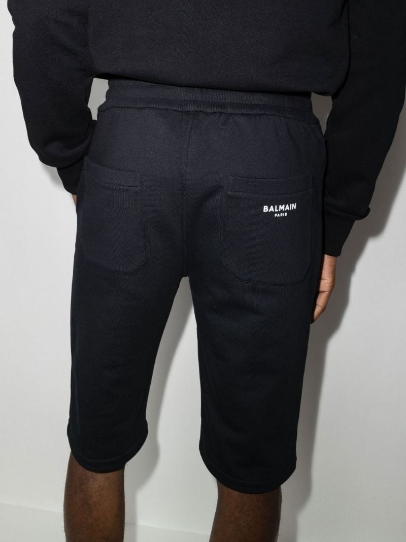 Logo Flocked Cotton Track Shorts
