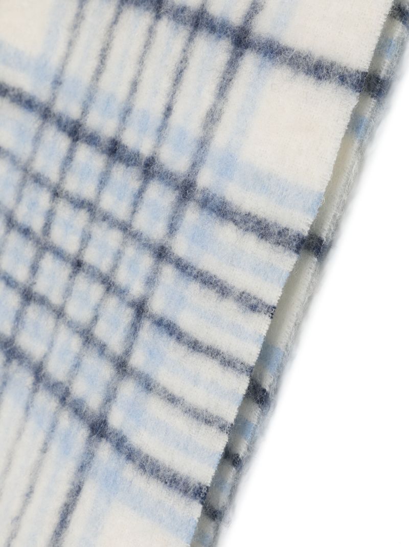 White Carro Check-jacquard Scarf