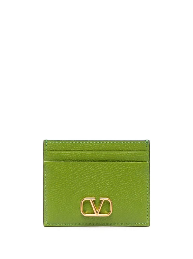 Green Vlogo Signature Leather Cardholder