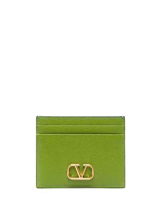 Green Vlogo Signature Leather Cardholder