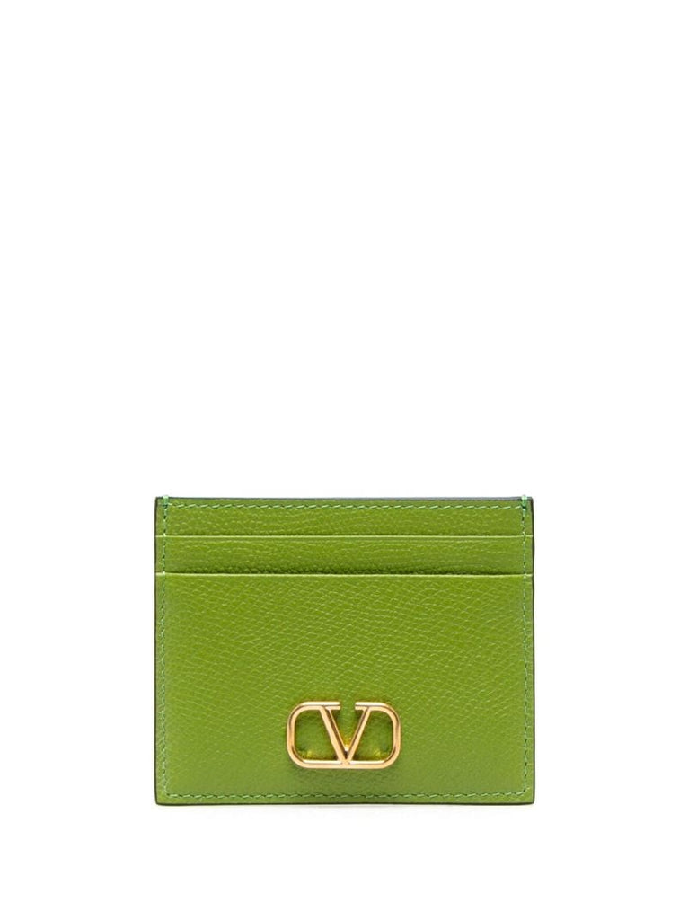 Green Vlogo Signature Leather Cardholder