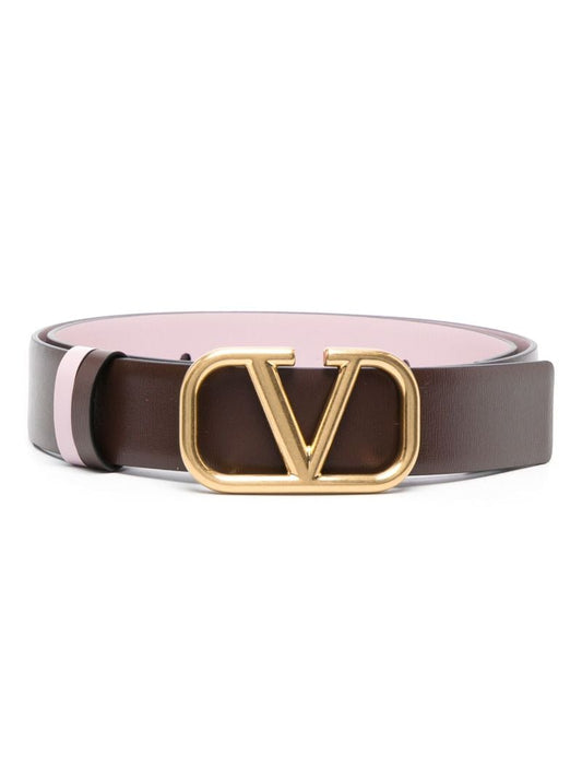 Brown Vlogo Signature Reversible Leather Belt