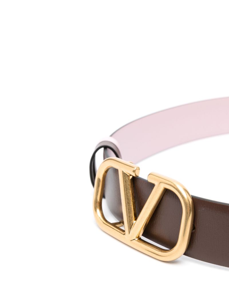 Brown Vlogo Signature Reversible Leather Belt