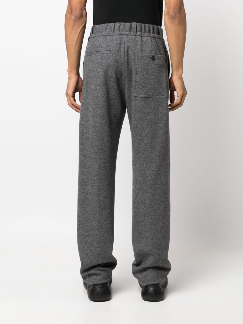 Grey Wool Straight-leg Trousers