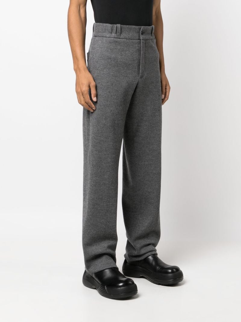 Grey Wool Straight-leg Trousers