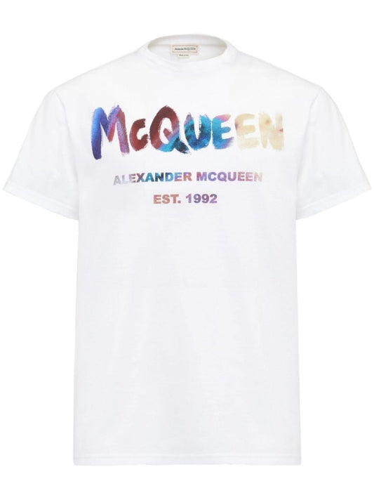 White Graphic Print T-shirt