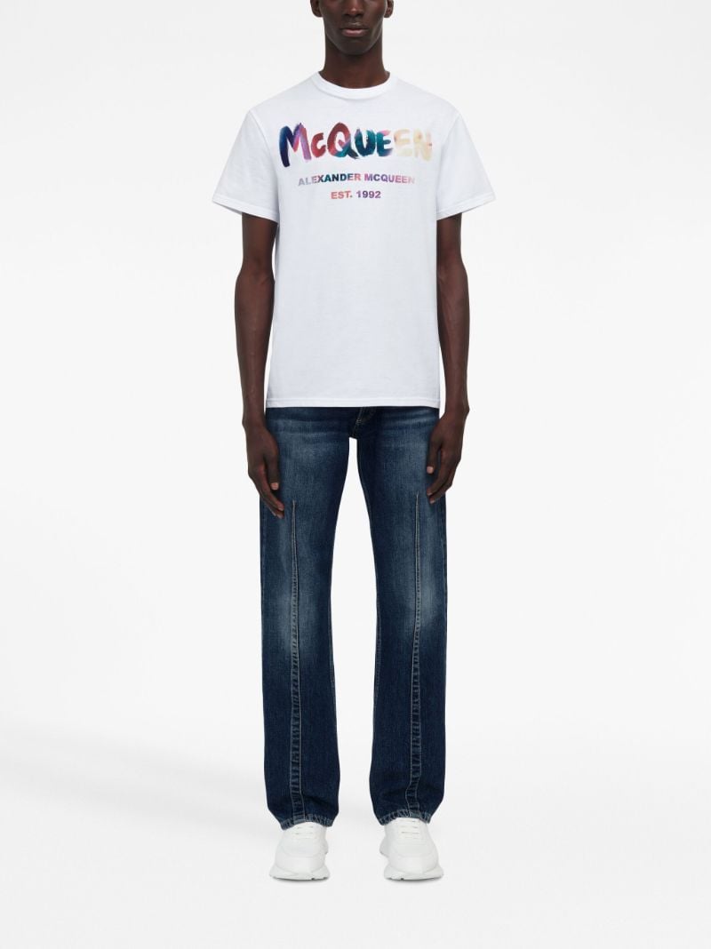 White Graphic Print T-shirt