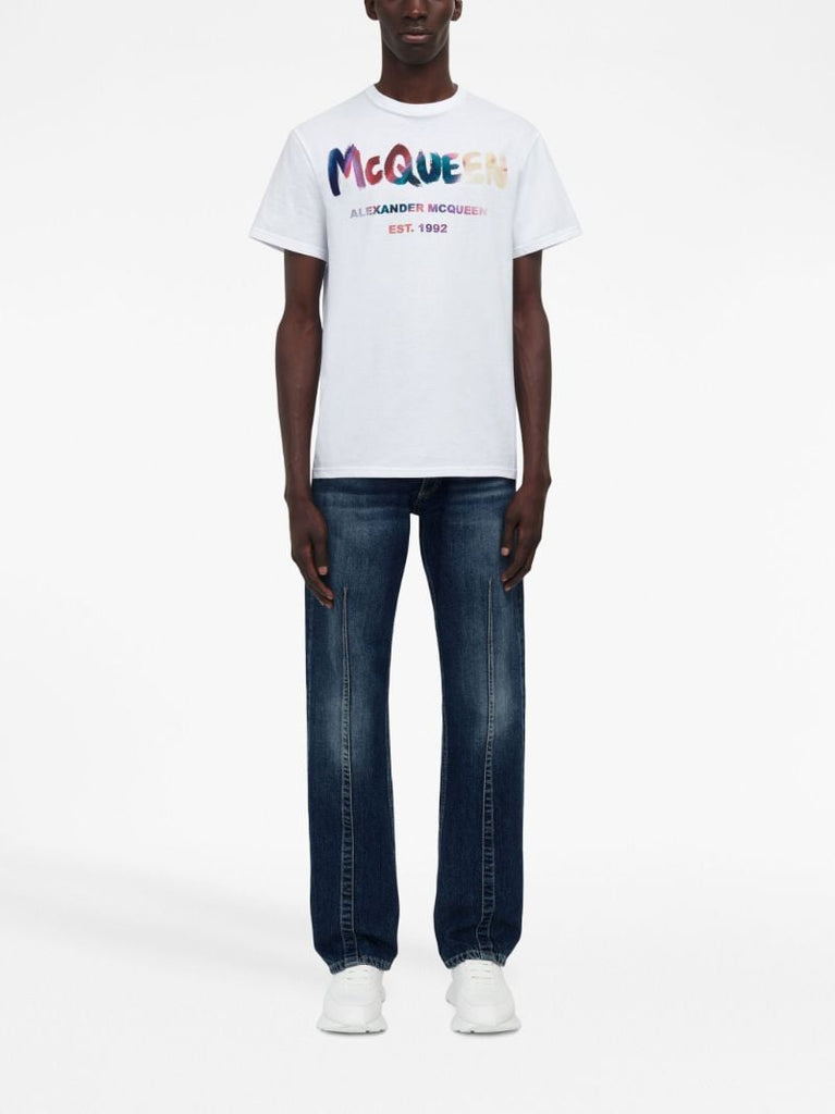 White Graphic Print T-shirt