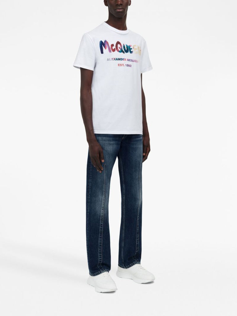 White Graphic Print T-shirt