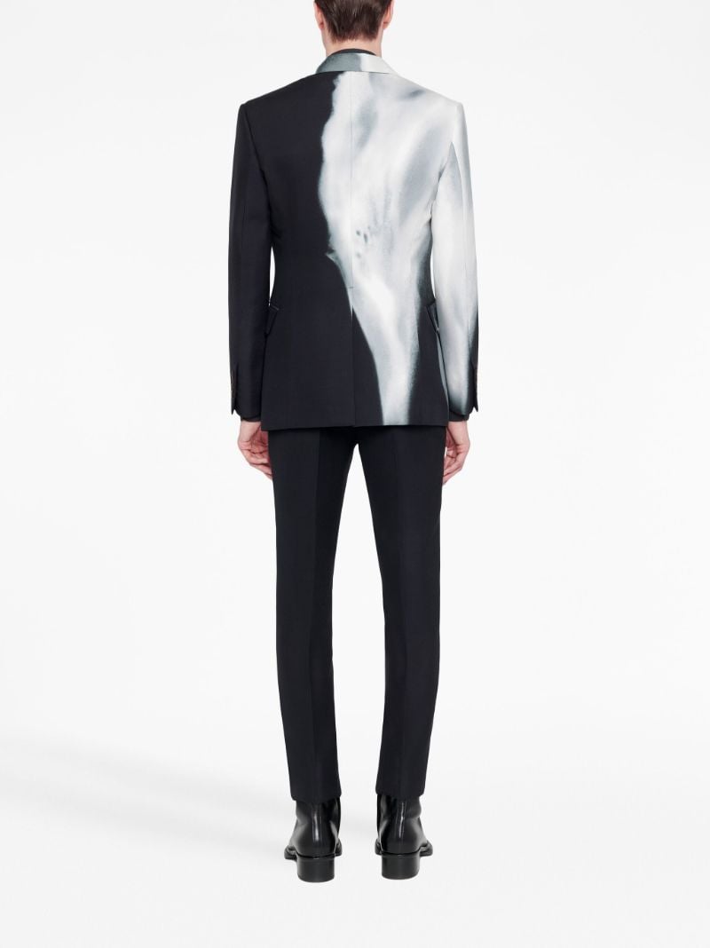Black Luminous Flower Single-breasted Blazer