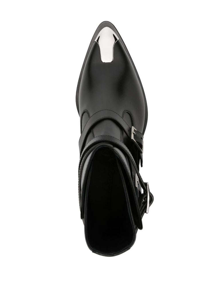 Black Punk Triple Strap Ankle Boots