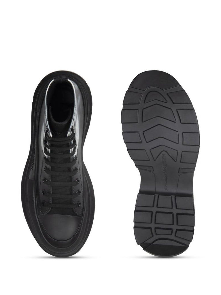 Black Solarised Flower Tread Slick Boots