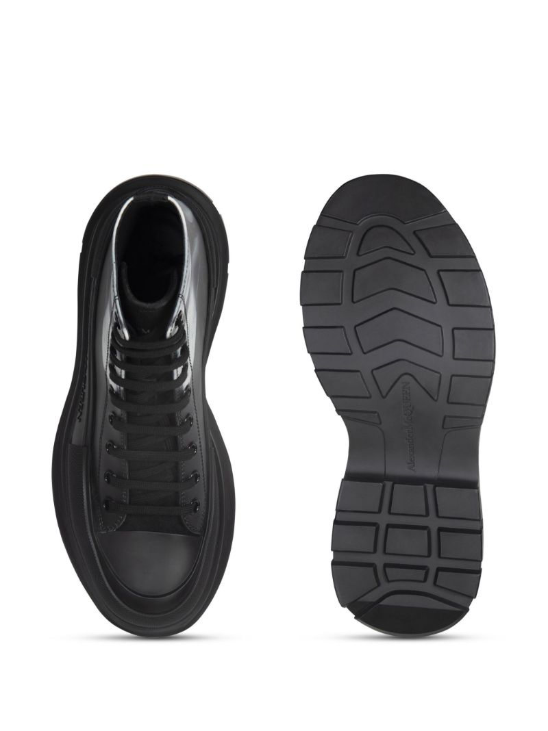 Black Solarised Flower Tread Slick Boots