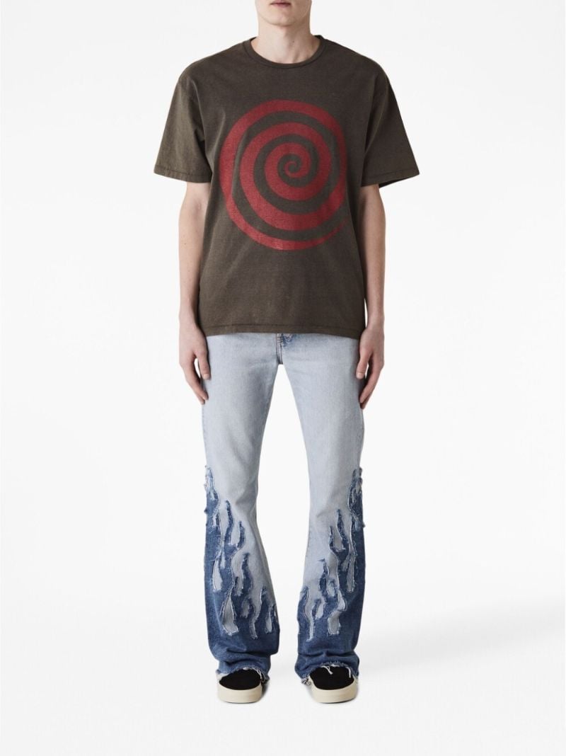 Brown Lost Graphic Print T-shirt