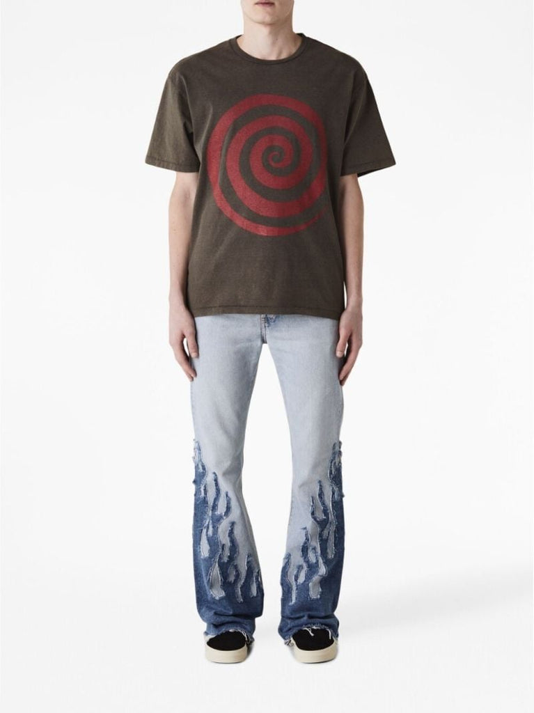 Brown Lost Graphic Print T-shirt