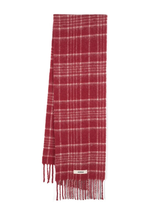 Red Carro Check-jacquard Scarf
