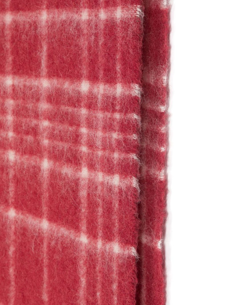 Red Carro Check-jacquard Scarf