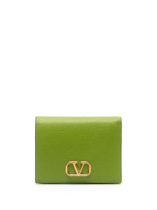 Green Vlogo Signature Leather Bifold Wallet