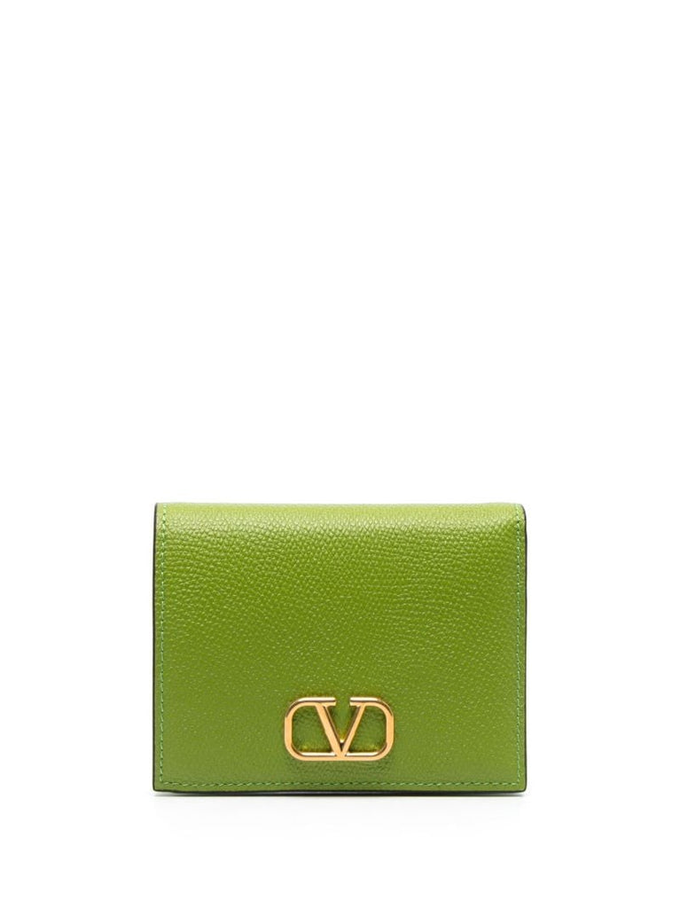 Green Vlogo Signature Leather Bifold Wallet