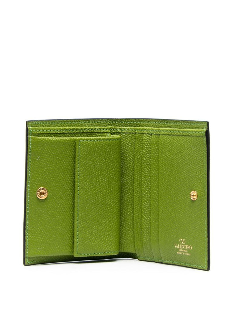 Green Vlogo Signature Leather Bifold Wallet