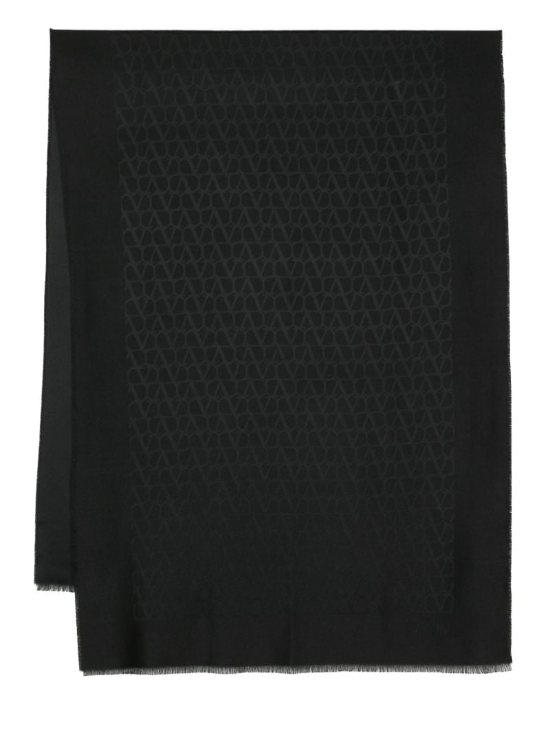 Black Signature Vlogo-print Scarf