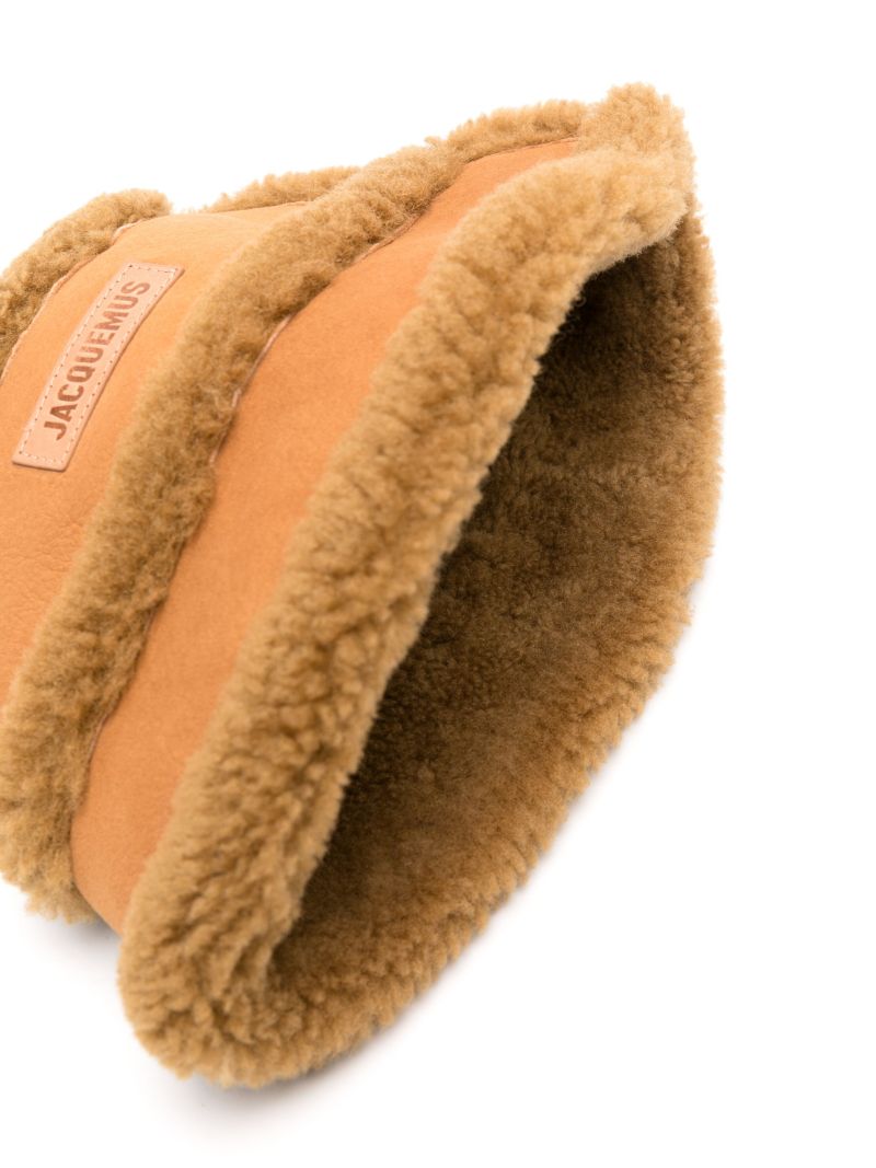 Brown Shearling Bucket Hat