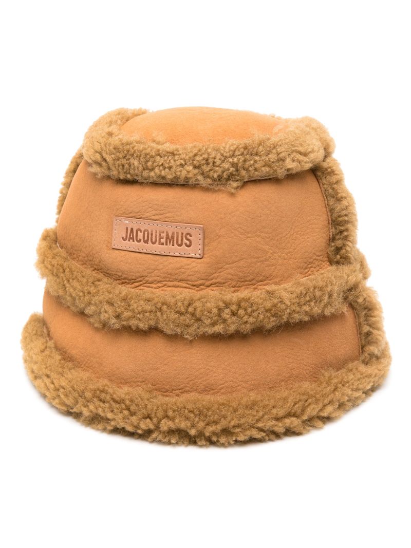 Brown Shearling Bucket Hat
