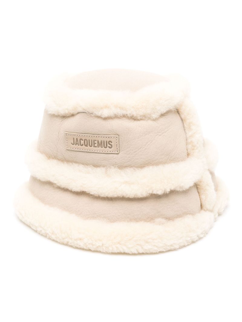 Neutral Shearling Bucket Hat