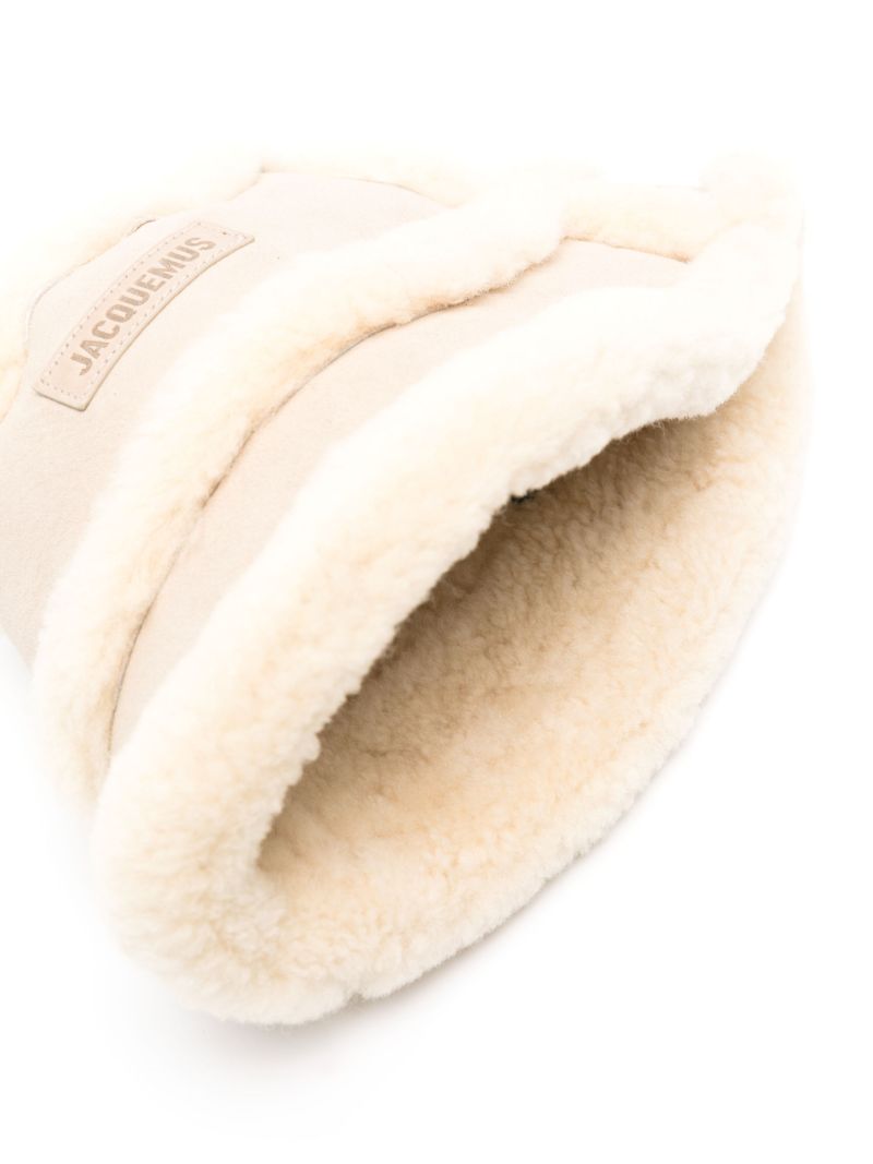 Neutral Shearling Bucket Hat