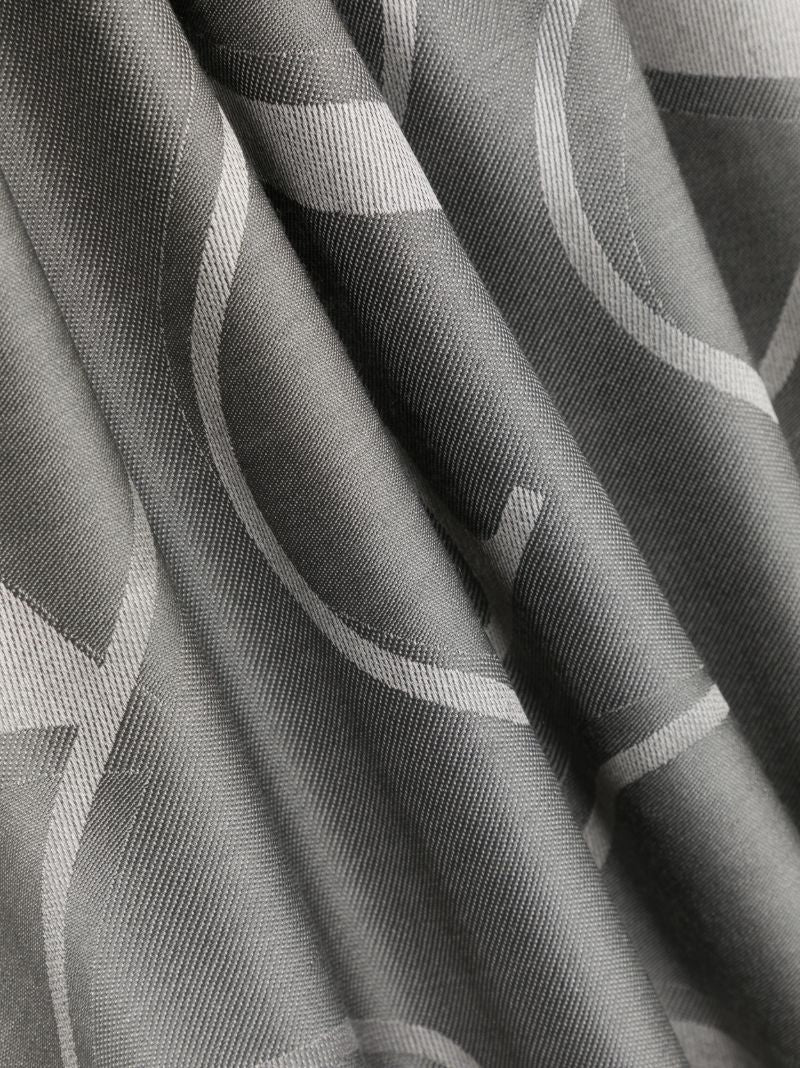Grey Vlogo Printed Scarf