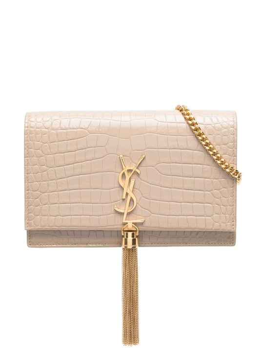 Neutral Kate Crocodile-effect Leather Cross Body Bag