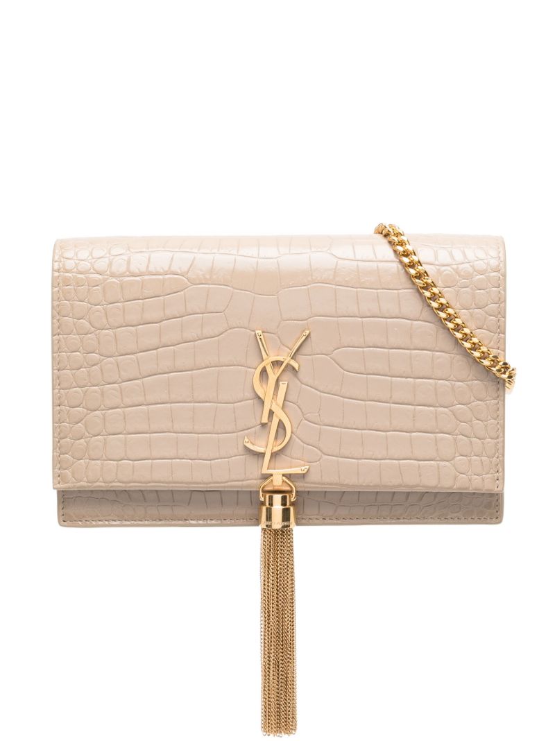 Neutral Kate Crocodile-effect Leather Cross Body Bag