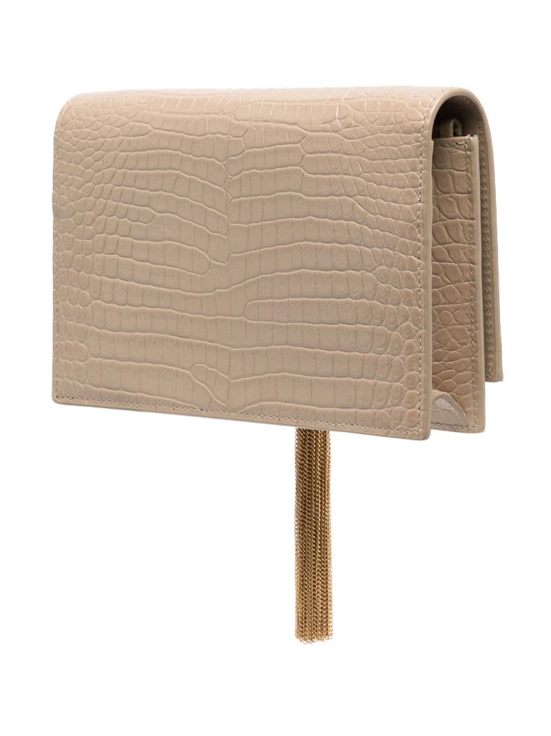 Neutral Kate Crocodile-effect Leather Cross Body Bag