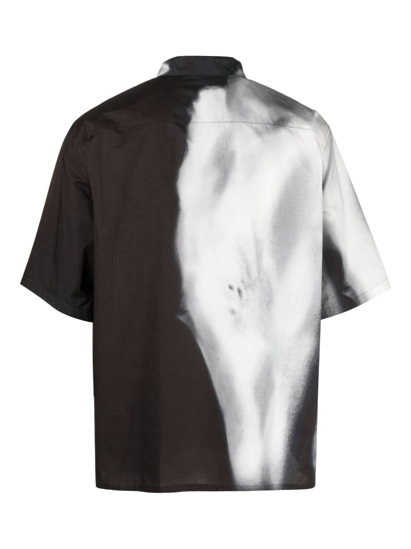 Black Solarised Flower Short Sleeve Shirt