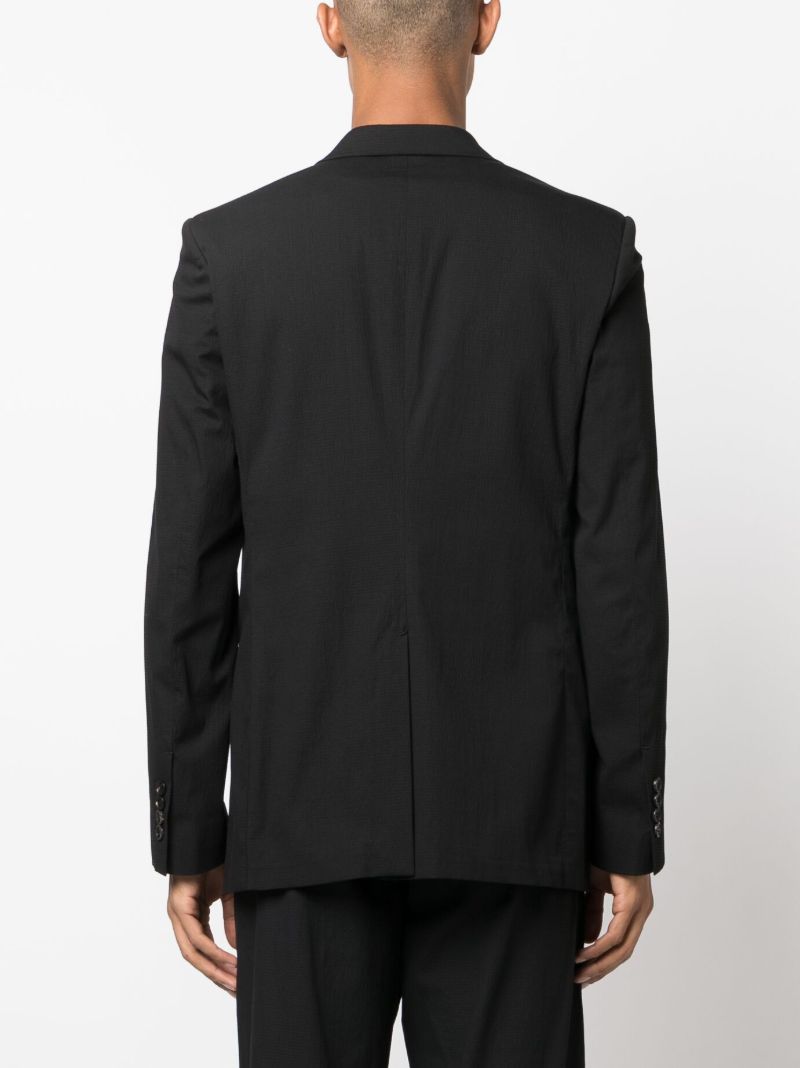 Black Single-breasted Cotton Blazer