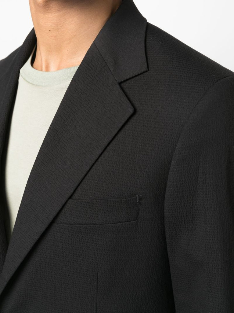 Black Single-breasted Cotton Blazer