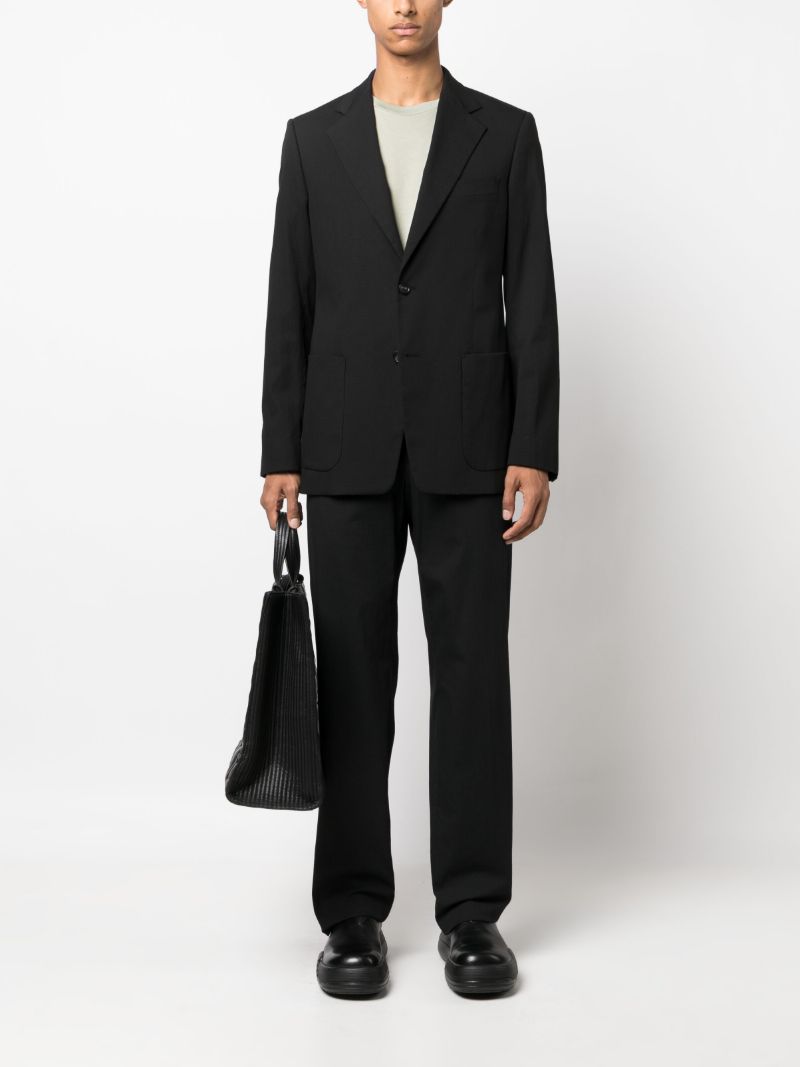 Black Single-breasted Cotton Blazer