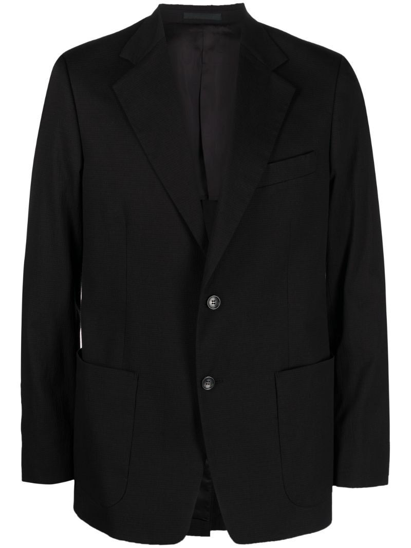 Black Single-breasted Cotton Blazer