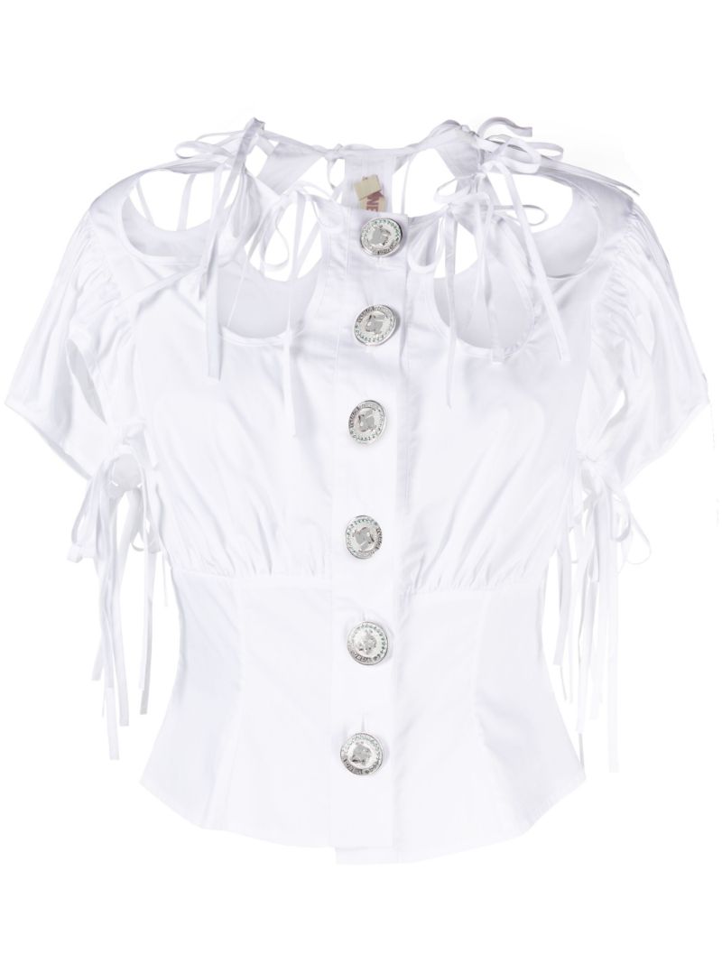 White Slush Cut-out Shirt
