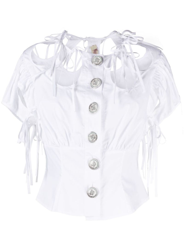 White Slush Cut-out Shirt