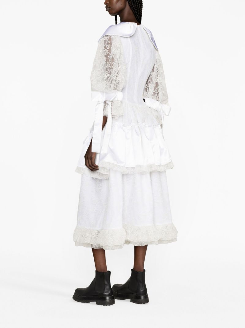 White Hoop Lace Midi Dress